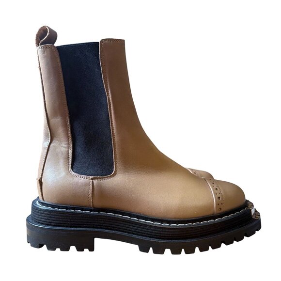 Sandro Liam Leather Chelsea Boots Tan Size 36 US 6.5 NWOB - Picture 1 of 8